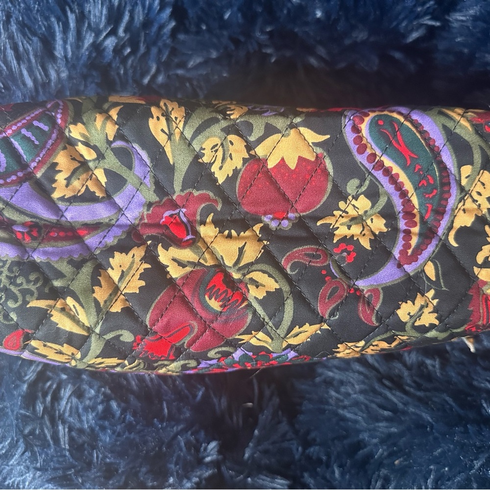 Vera Bradley Cosmetic Bag Midnight Garden Paisley - Large with side pocket - Picture 8 of 8